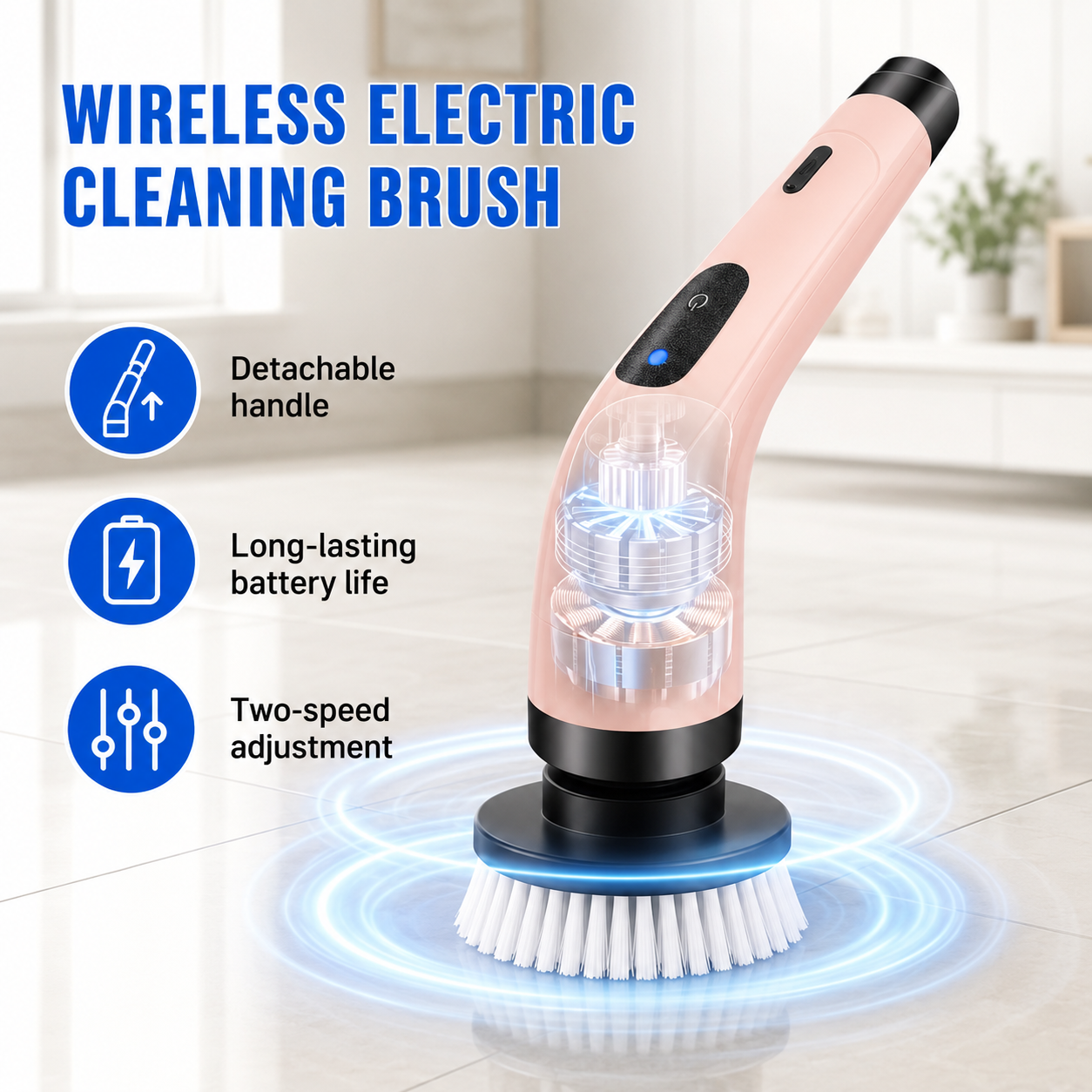 Electric Cleaning Brush with Telescopic Handle