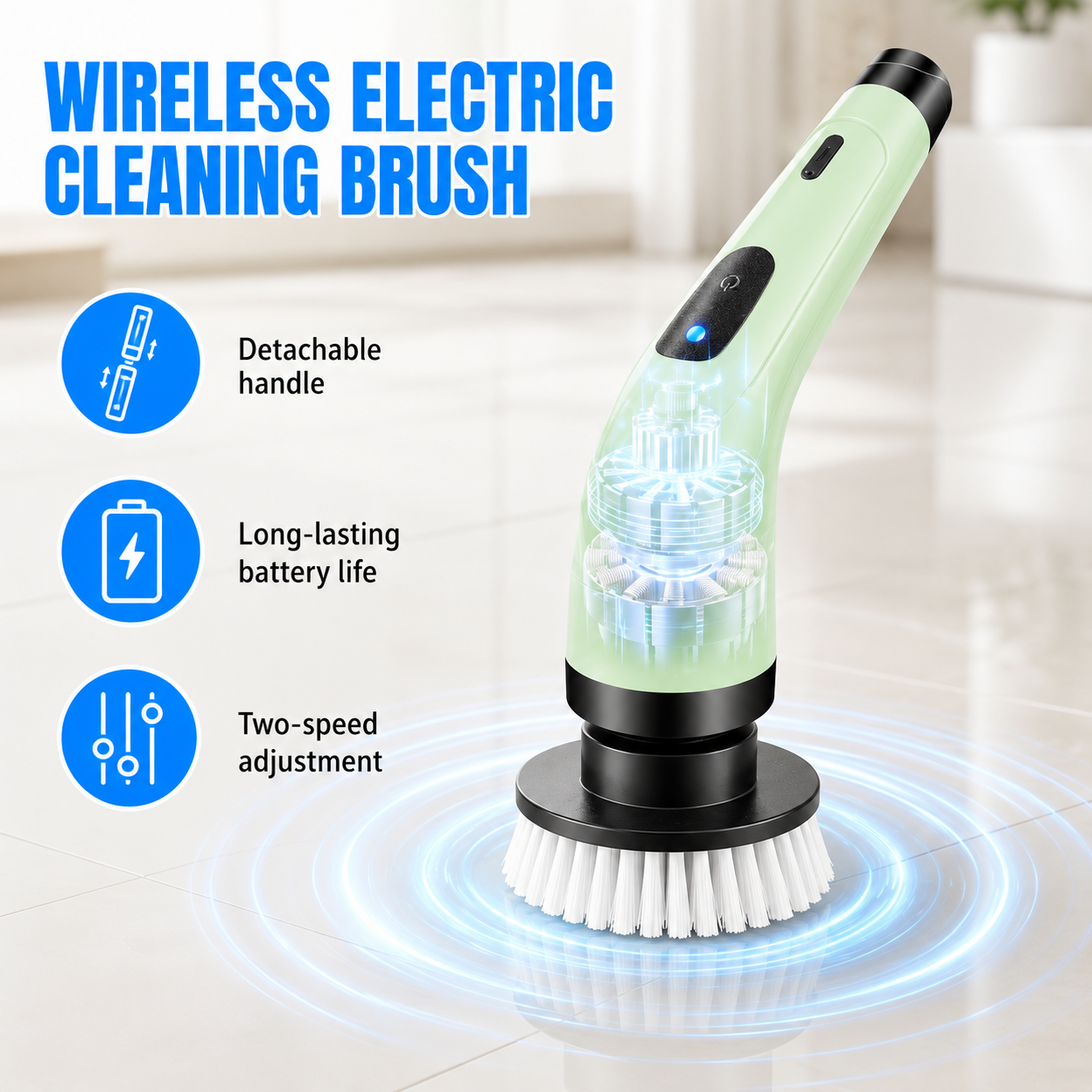 Electric Cleaning Brush with Telescopic Handle